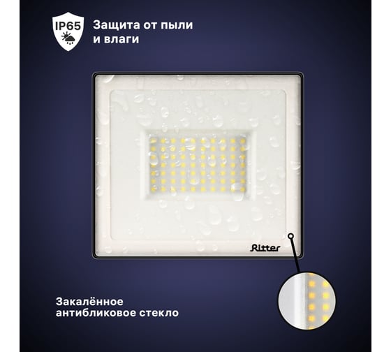 Светодиодный прожектор RITTER Profi гарантия 5 лет 100лм/Вт 70 Вт 2700К 53429 1