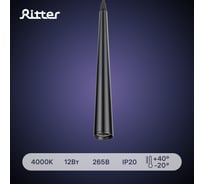 Трековый подвесной светодиодный светильник RITTER Artline конус 40x300mm 12Вт 960Лм 4000К 230В алюминий черный 59713 5