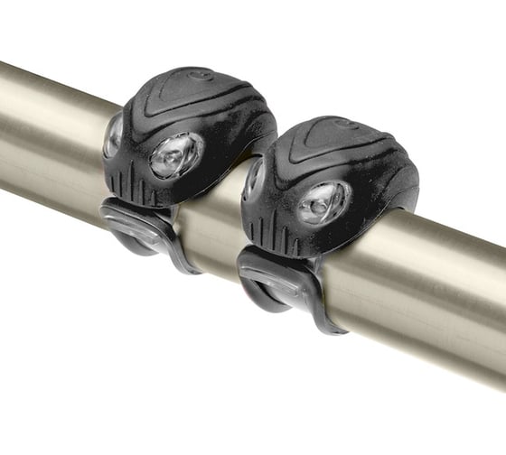 Фонари STELS JY-267-18 декоративные, передний с 2 белыми, задний с 2 красными светодиодами, черные LU081236 1