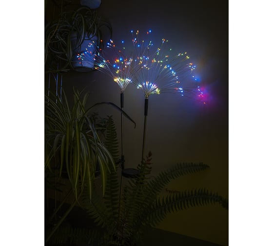 Садовый светодиодный фонарь ЧУДЕСНЫЙ САД 697 Фейерверк (Набор 2шт в уп) RGB на солнечной батарее 4606400207719