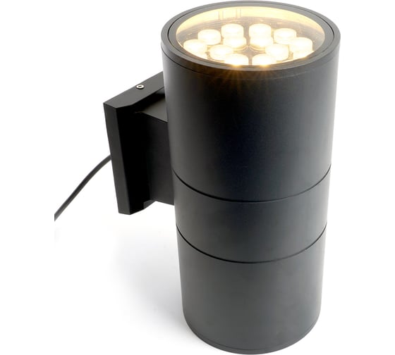 Уличный светодиодный светильник 2*18W, 3000Lm, 2700K, черный DH0712 FERON 48358