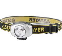 Налобный светодиодный фонарь 3ULTRA LED, 2CR2032 STAYER STANDARD 56580