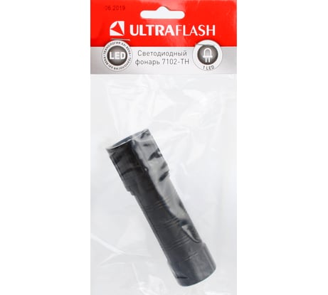 Фонарь Ultraflash 7102-ТН черный, 1LED, 1 режим, 3XR03 11788
