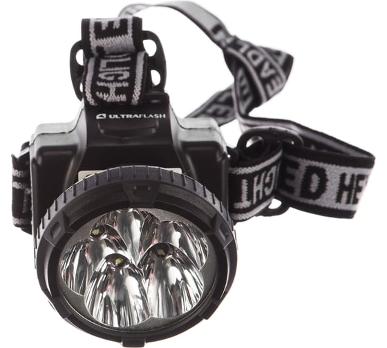 Налобный аккумуляторный фонарь Ultraflash LED5365220В, черный, 5 LED, 2 режима 11648