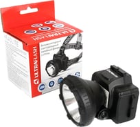 Налобный аккумуляторный фонарь 220В, черный, 0.5Вт LED, 2 режима Ultraflash LED5366 11649