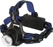 Налобный аккумуляторный фонарь Ultraflash E150 220В, черный, CREE 3Вт, фокус, 2 аккум. 18650, 3 режима 12188