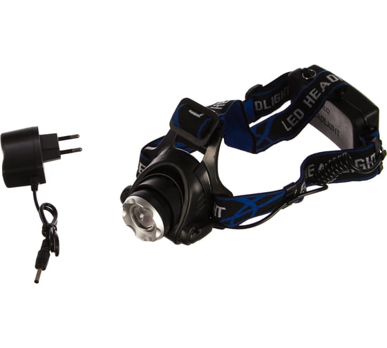 Налобный аккумуляторный фонарь Ultraflash E150 220В, черный, CREE 3Вт, фокус, 2 аккум. 18650, 3 режима 12188