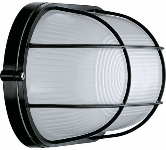 Влагозащищенный светильник Navigator 94 814 NBL-O2-100-E27/BL НПБ 1202 черный овал с решеткой 100Вт IP54 94814