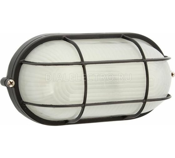 Влагозащищенный светильник Navigator 94 814 NBL-O2-100-E27/BL НПБ 1202 черный овал с решеткой 100Вт IP54 94814