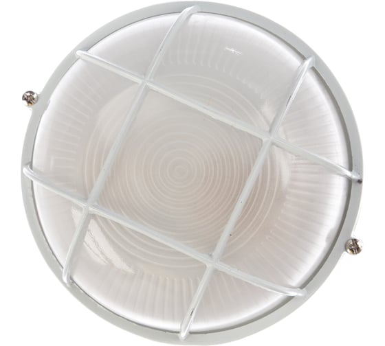 Влагозащищенный светильник Navigator 94 803 NBL-R2-60-E27/WH НПБ 1302 белый круг с решеткой 60Вт IP54 94803