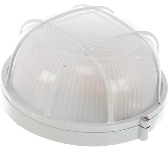 Влагозащищенный светильник Navigator 94 803 NBL-R2-60-E27/WH НПБ 1302 белый круг с решеткой 60Вт IP54 94803