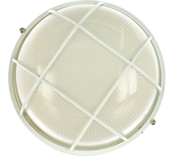 Влагозащищенный светильник Navigator 94 807 NBL-R2-100-E27/WH НПБ 1102 белый круг с решеткой 100Вт IP54 94807