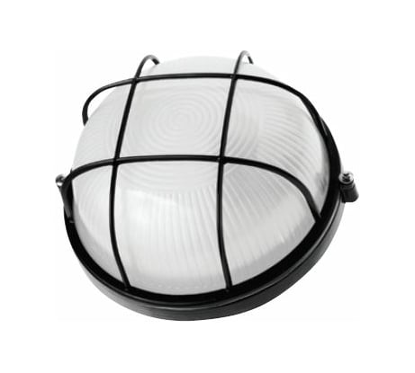 Влагозащищенный светильник Navigator 94 812 NBL-R2-60-E27/BL НПБ 1302 черный круг с решеткой 60Вт IP54 94812