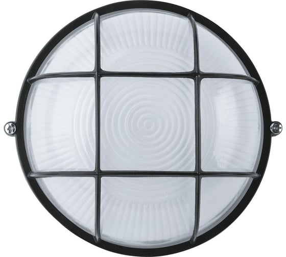Влагозащищенный светильник Navigator 94 812 NBL-R2-60-E27/BL НПБ 1302 черный круг с решеткой 60Вт IP54 94812