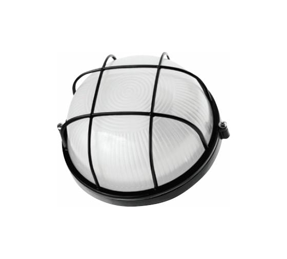 Влагозащищенный светильник Navigator 94 812 NBL-R2-60-E27/BL НПБ 1302 черный круг с решеткой 60Вт IP54 94812