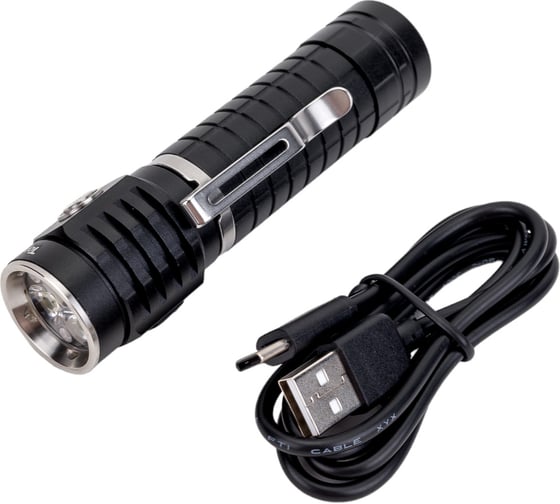 Ручной аккумуляторный фонарь TopOn CREE XPG LED 10 Вт 1000 лм 3.7 B 2.6 Ач 9.62 Втч регулировка яркости, стробоскоп, магнит, съемная клипса TOP-MX1TH