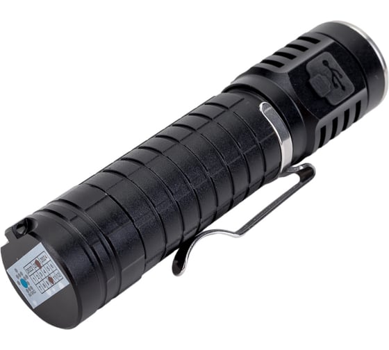 Ручной аккумуляторный фонарь TopOn CREE XPG LED 10 Вт 1000 лм 3.7 B 2.6 Ач 9.62 Втч регулировка яркости, стробоскоп, магнит, съемная клипса TOP-MX1TH