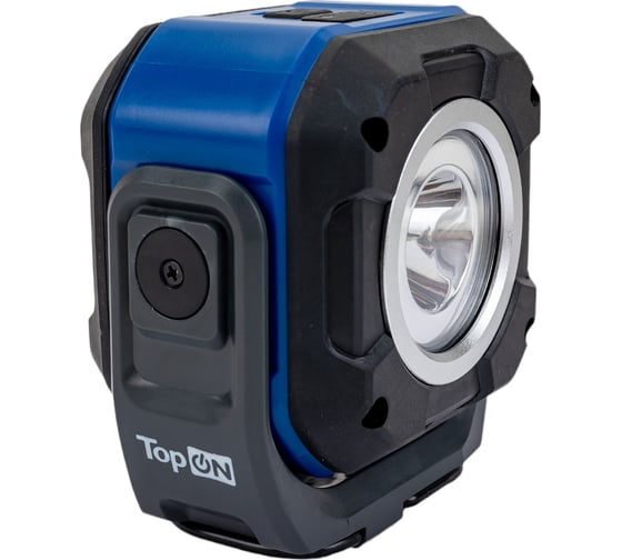 Аккумуляторный фонарь TopOn LED 8 Вт 800 лм 3.7 B 4 Ач 14.8 Втч регулировка яркости, подставка с креплением под штатив, магниты, крючки TOP-MX08DL