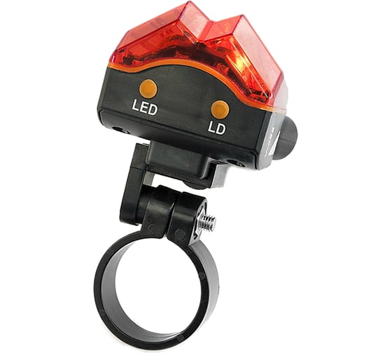 Велосипедный фонарь с лазерной подсветкой, 5LED+2 красных лазера, 2xAAA ЯРКИЙ ЛУЧ V-052 4606400615774