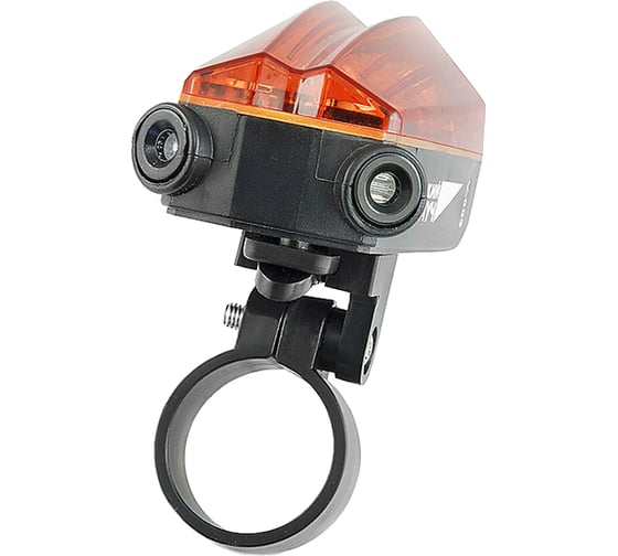 Велосипедный фонарь с лазерной подсветкой, 5LED+2 красных лазера, 2xAAA ЯРКИЙ ЛУЧ V-052 4606400615774