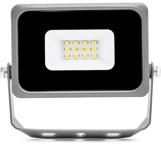 Светодиодный прожектор Wolta 10Вт 6500К Холодный белый свет, IP65, 900Лм, серый WFL-10W/07