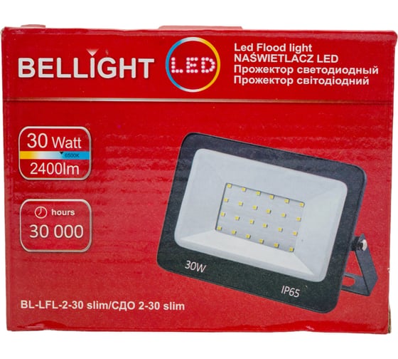 Прожектор BELLIGHT BL-LFL-2-30slim/СДО 2-30 slim, 6500К 2400Lm 220В 22306500