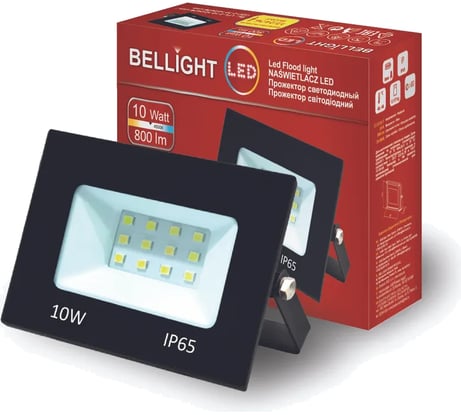 Светодиодный прожектор BELLIGHT BL-LFL-2-10-12/24/36 slim/СДО, 4500К, 800 Lm, IP65 71712110