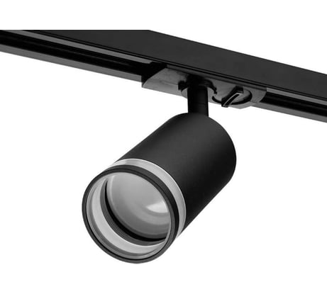 Трековый однофазный светильник на шинопровод Wolta IP20, под лампу GU10, чёрный WTL-GU10/04B