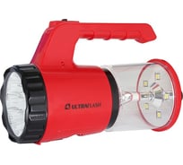 Аккумуляторный фонарь 220В, красный, 9LED + 5 SMD LED, SLA, пластик, коробка Ultraflash LED5162 12100