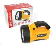 Аккумуляторный фонарь Ultraflash UF3753LED 220В/12В, желтый, 11 LED+ галог, 4В 2Ач, пластик, коробка 8311