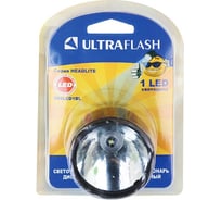 Налобный фонарь Ultraflash 909LED1BL черный, 1LED, 1 режим, 3xR6, пластик, блистер 12095