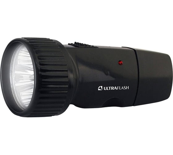 Аккумуляторный фонарь 220В, черный, 5LED, 1xNi-Cd, пластик, коробка Ultraflash LED3850 12098