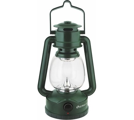 Аккумуляторный фонарь Ultraflash LED5161 220В, зеленый, 3 SMD LED, диммер, SLA, пластик, коробка 12099