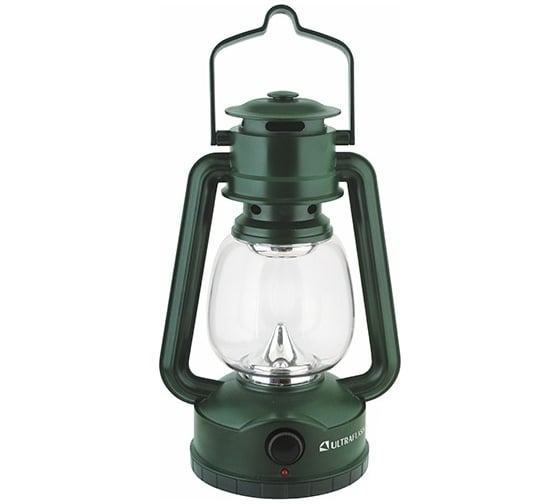 Аккумуляторный фонарь Ultraflash LED5161 220В, зеленый, 3 SMD LED, диммер, SLA, пластик, коробка 12099