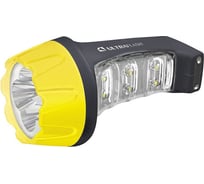 Аккумуляторный фонарь 220В, черн/желт, 4+6 LED, 2 режима, SLA, пластик, коробка Ultraflash LED3804MS 12207