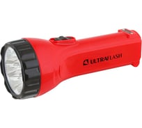 Аккумуляторный фонарь 220В, красный, 7LED + 6 SMD LED, 2 режима, SLA, пластик, коробка Ultraflash LED3855 12103