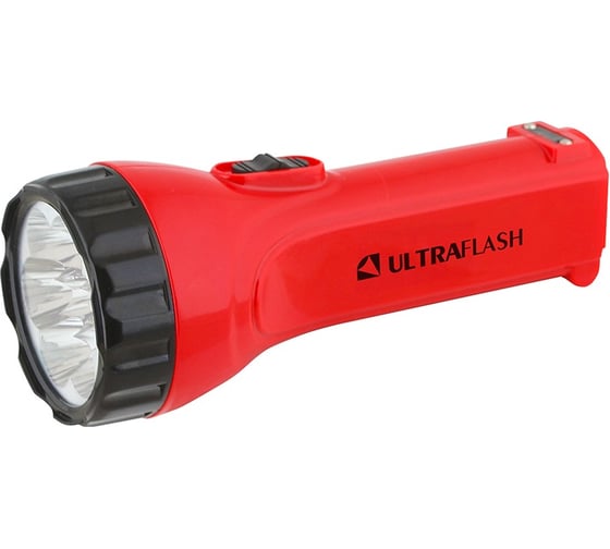 Аккумуляторный фонарь 220В, красный, 7LED + 6 SMD LED, 2 режима, SLA, пластик, коробка Ultraflash LED3855 12103 1