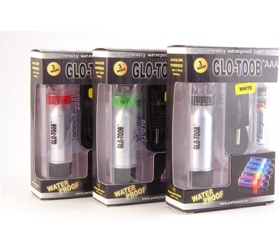 Фонарь, зеленый, водонепроницаемость до 60м, 3 режима, на 1хAAA ЯРКИЙ ЛУЧ GLO-TOOB 4606400105145