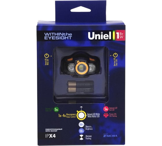 Фонарь Uniel P-HL081-BB Grey 5728
