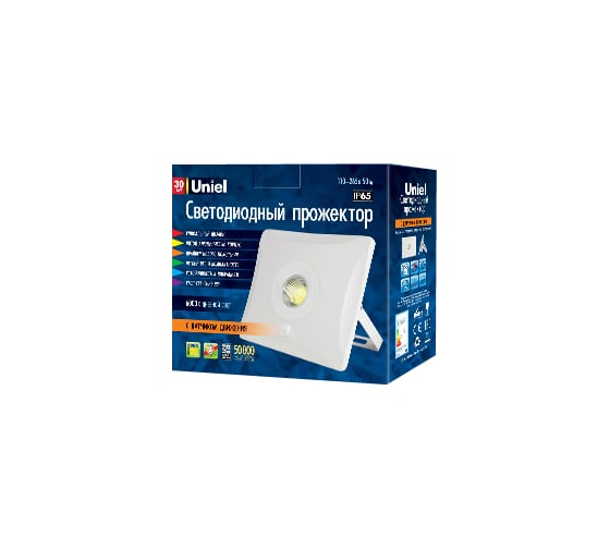 Светодиодный прожектор Uniel ULF-F31-30W/DW SENSOR IP65 100-265В WHITE UL-00000392