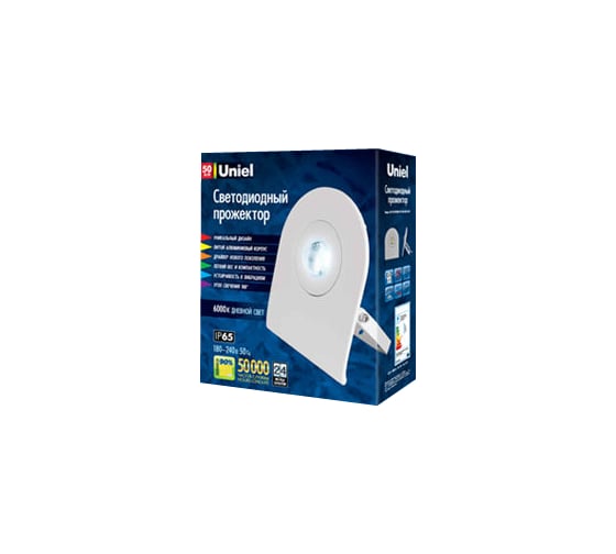 Светодиодный прожектор Uniel ULF-F10-50W/DW IP65 180-240В WHITE UL-00000389
