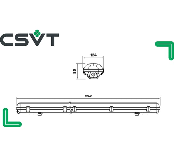 Светодиодный светильник CSVT SLIM-38 MILKY IP65 4000К ЦБ000009878