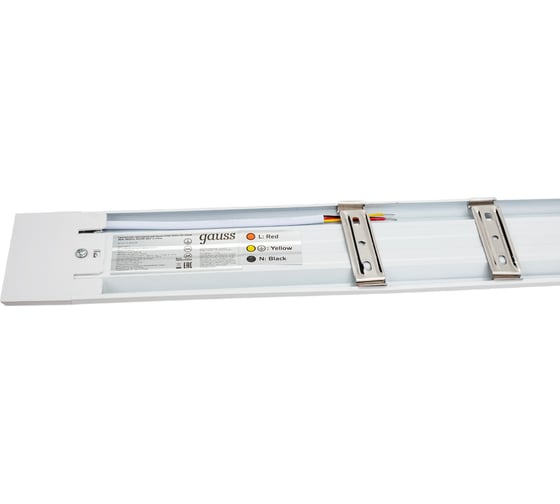 Светодиодный светильник Gauss призмаIP40 1200x76x24 36w 3600lm 4000k WLF-2 сталь 814425236