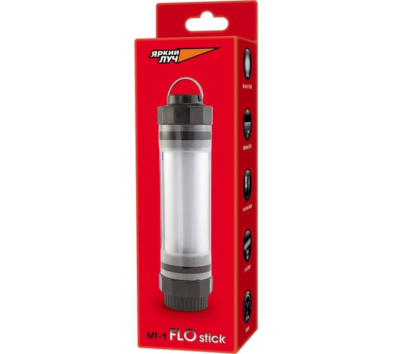 Кемпинговый фонарь ЯРКИЙ ЛУЧ MT-1 FLOstick 100лм, Li-Ion 2600mAh, 6 режимов, powerbank, IP68, погружение 2м 4606400618485