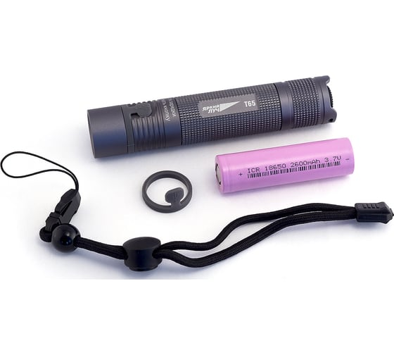 Фонарь ЯРКИЙ ЛУЧ T65 ESCORT CREE XM-L2, 650лм, 3 режима, встроенное ЗУ micro-USB, IPX6, аккумулятор 18650 2600mAh 4606400105565