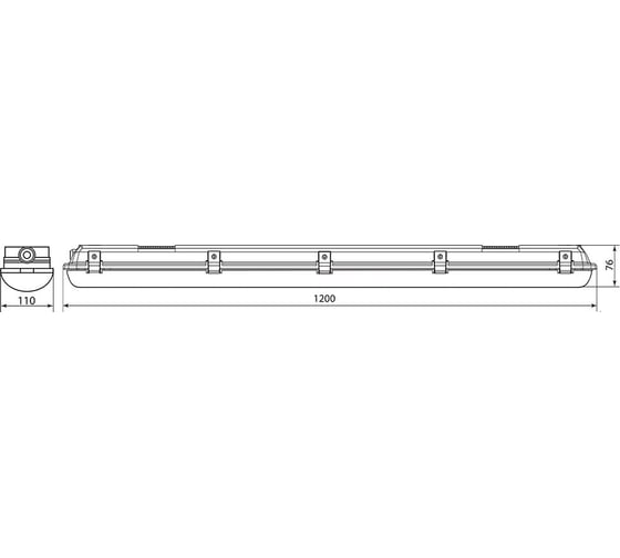 Светодиодный светильник FERON AL5044 120LED 6400K 38W в пластиковом корпусе IP65 27985