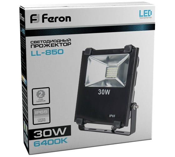 Светодиодный прожектор FERON LL-850 IP65 30W 6400K 12994