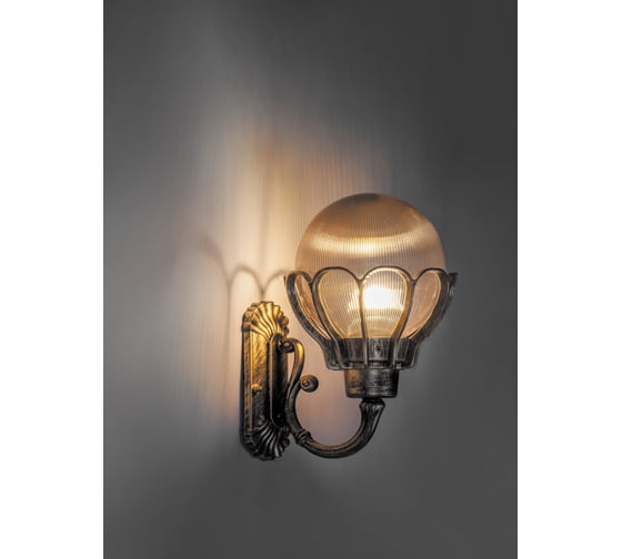 Садово-парковый светильник FERON PL5051 шар, на стену, вверх, 100W, E27, 230V, черное золото 11553