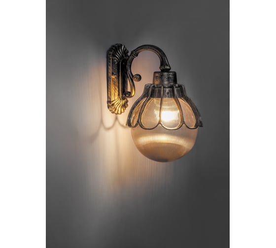 Садово-парковый светильник FERON PL5052 шар, на стену, вниз, 100W, E27, 230V, черное золото 11554