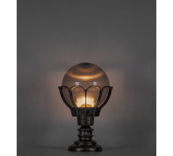 Садово-парковый светильник FERON PL5054 шар, на постамент, 100W, E27, 230V, черное золото 11556